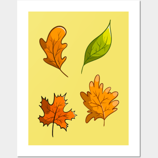 Fall autumn leaves Posters and Art